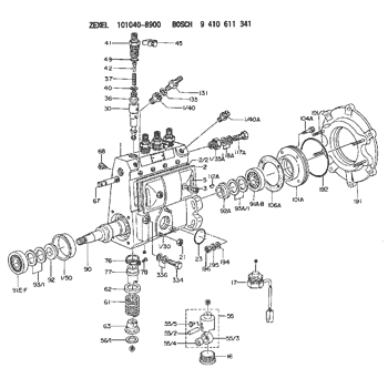 101040-8900 Zexel 9 410 611 341 Bosch Fuel-injection Pump 9410611341 