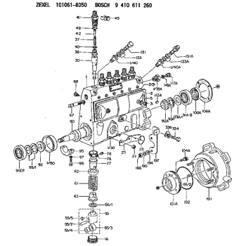 101061-8050 ZEXEL 9 410 611 260 BOSCH FUEL-INJECTION PUMP 9410611260 ...