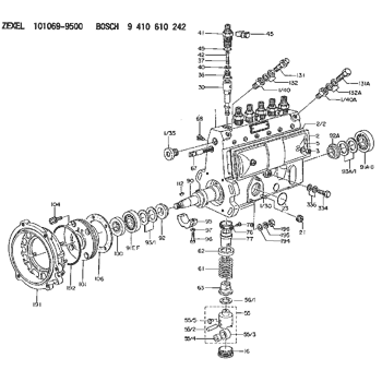 101069-9500 ZEXEL 9 410 610 242 BOSCH FUEL-INJECTION PUMP 9410610242 ...