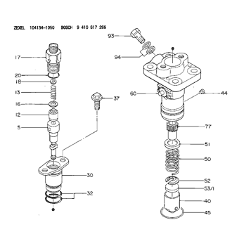 140154-9820 ZEXEL 9 413 610 619 BOSCH PLUNGER-AND-BARREL ASSY ...