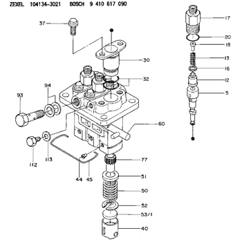 Buy 104134-3021 ZEXEL 9 410 617 090 BOSCH FUEL-INJECTION PUMP ...