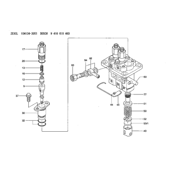 104134-3051 ZEXEL 9 410 618 460 BOSCH FUEL-INJECTION PUMP 9410618460 ...