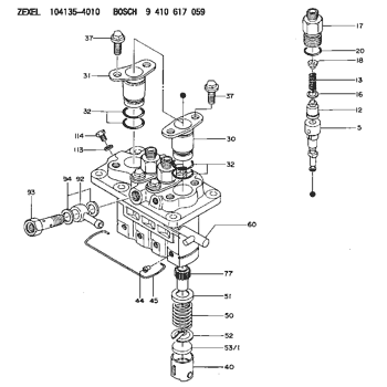 Buy 104135-4010 ZEXEL 9 410 617 059 BOSCH FUEL-INJECTION PUMP ...