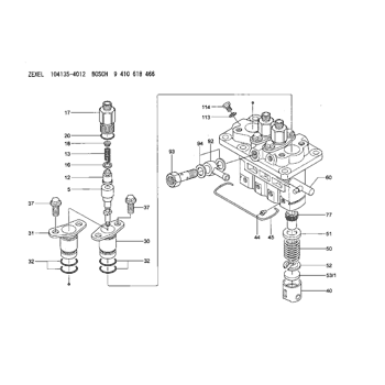 Buy 104135-4012 ZEXEL 9 410 618 466 BOSCH FUEL-INJECTION PUMP ...