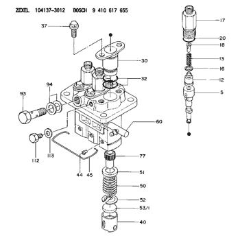 104137-3012 ZEXEL 9 410 617 655 BOSCH FUEL-INJECTION PUMP 9410617655 ...