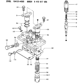 104137-4000 ZEXEL 9 410 617 656 BOSCH FUEL-INJECTION PUMP 9410617656 ...