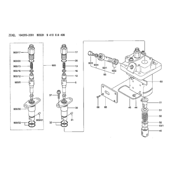 104205-2091 ZEXEL 9 410 618 408 BOSCH FUEL-INJECTION PUMP 9410618408 ...