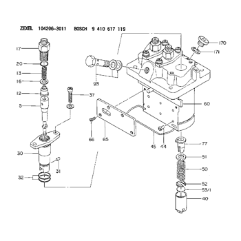 Buy 104206-3011 ZEXEL 9 410 617 119 BOSCH FUEL-INJECTION PUMP ...