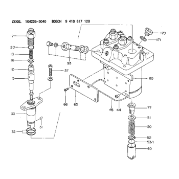 Buy 104206-3040 ZEXEL 9 410 617 120 BOSCH FUEL-INJECTION PUMP ...