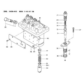 Buy 104206-4010 ZEXEL 9 410 617 336 BOSCH FUEL-INJECTION PUMP ...