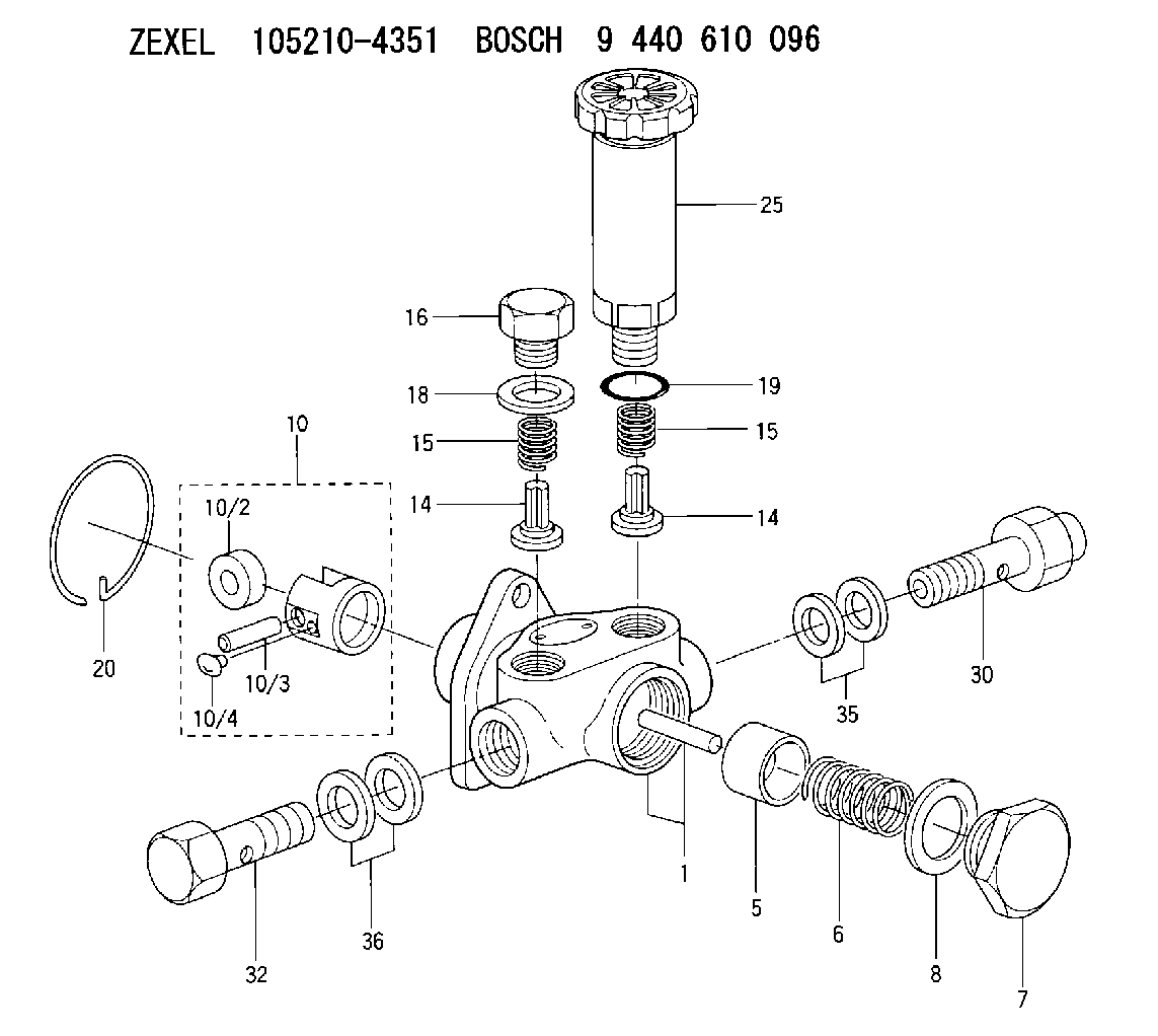 Buy 105210-4351 ZEXEL 9 440 610 096 BOSCH SUPPLY PUMP 9440610096 ...