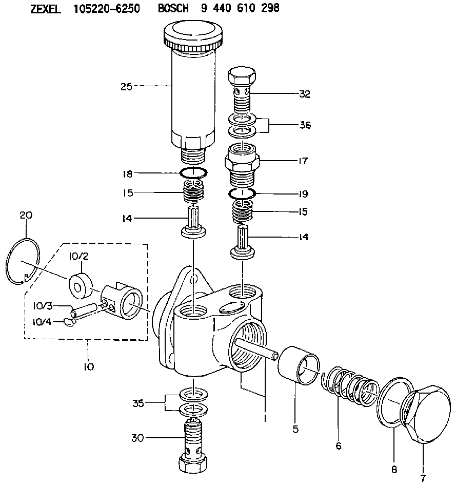 Buy 105220-6250 ZEXEL 9 440 610 298 BOSCH SUPPLY PUMP 9440610298 ...